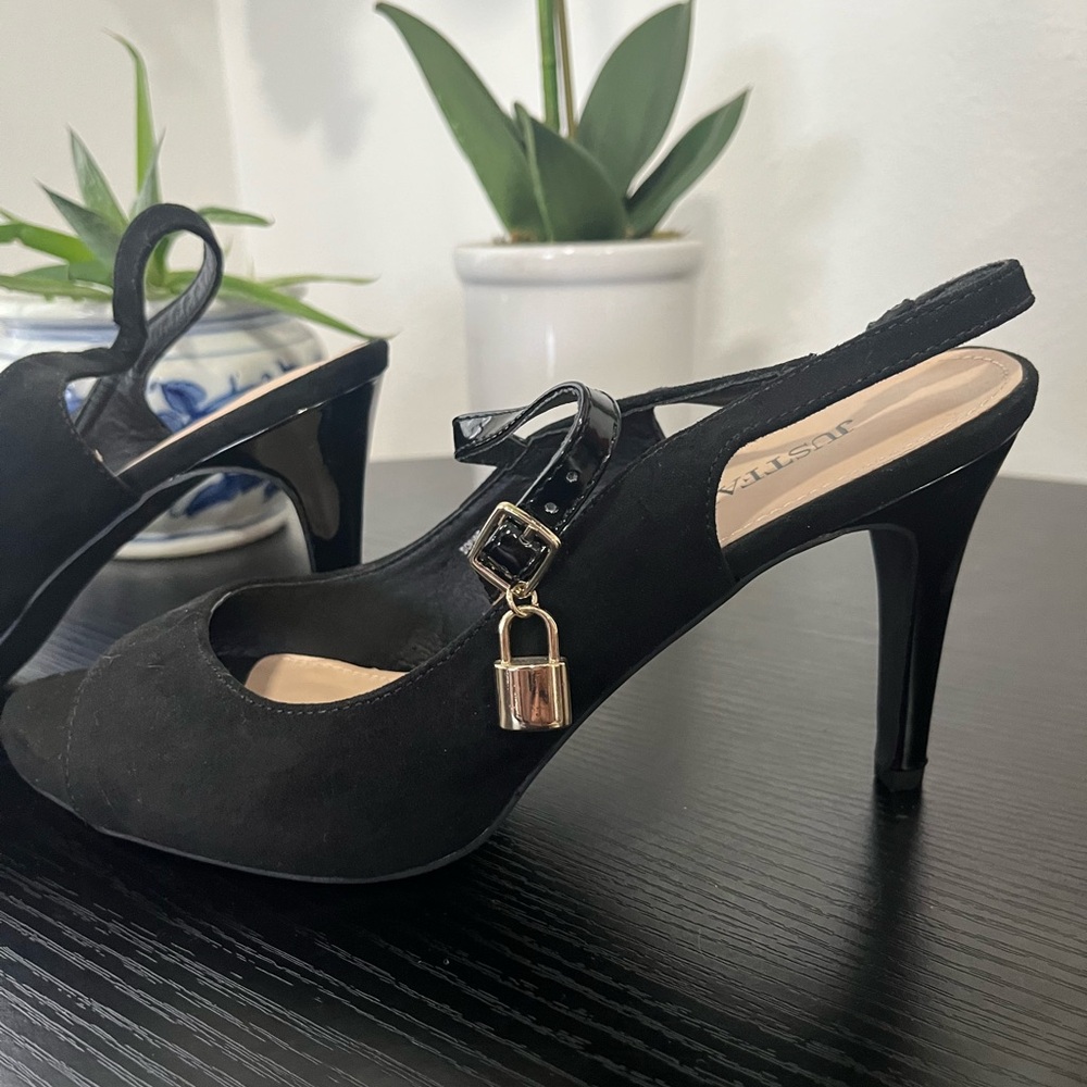 Black open toed heels